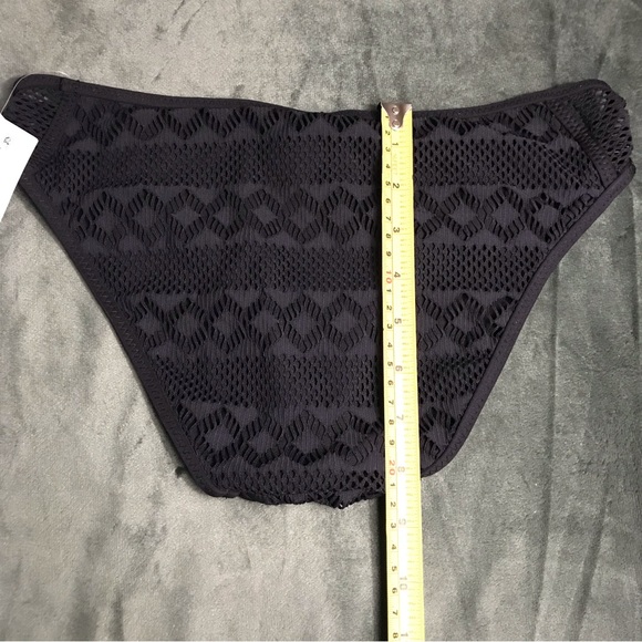Becca By Rebecca Virtue Colorplay Crochet Hipster Swim Bottom Size S Black - Picture 12 of 14